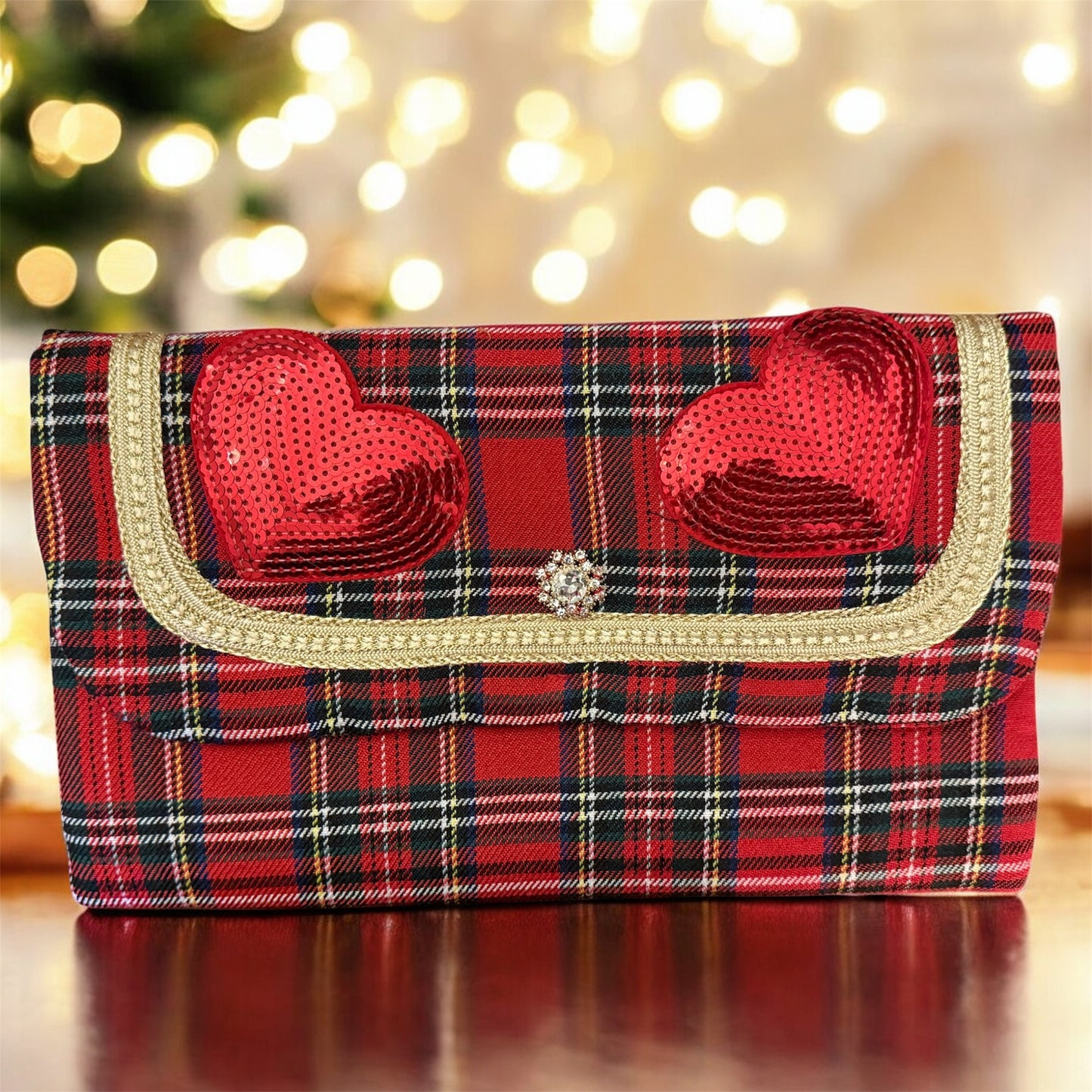 Pochette Red Tartan – Festive Collection | JLAdore Couture