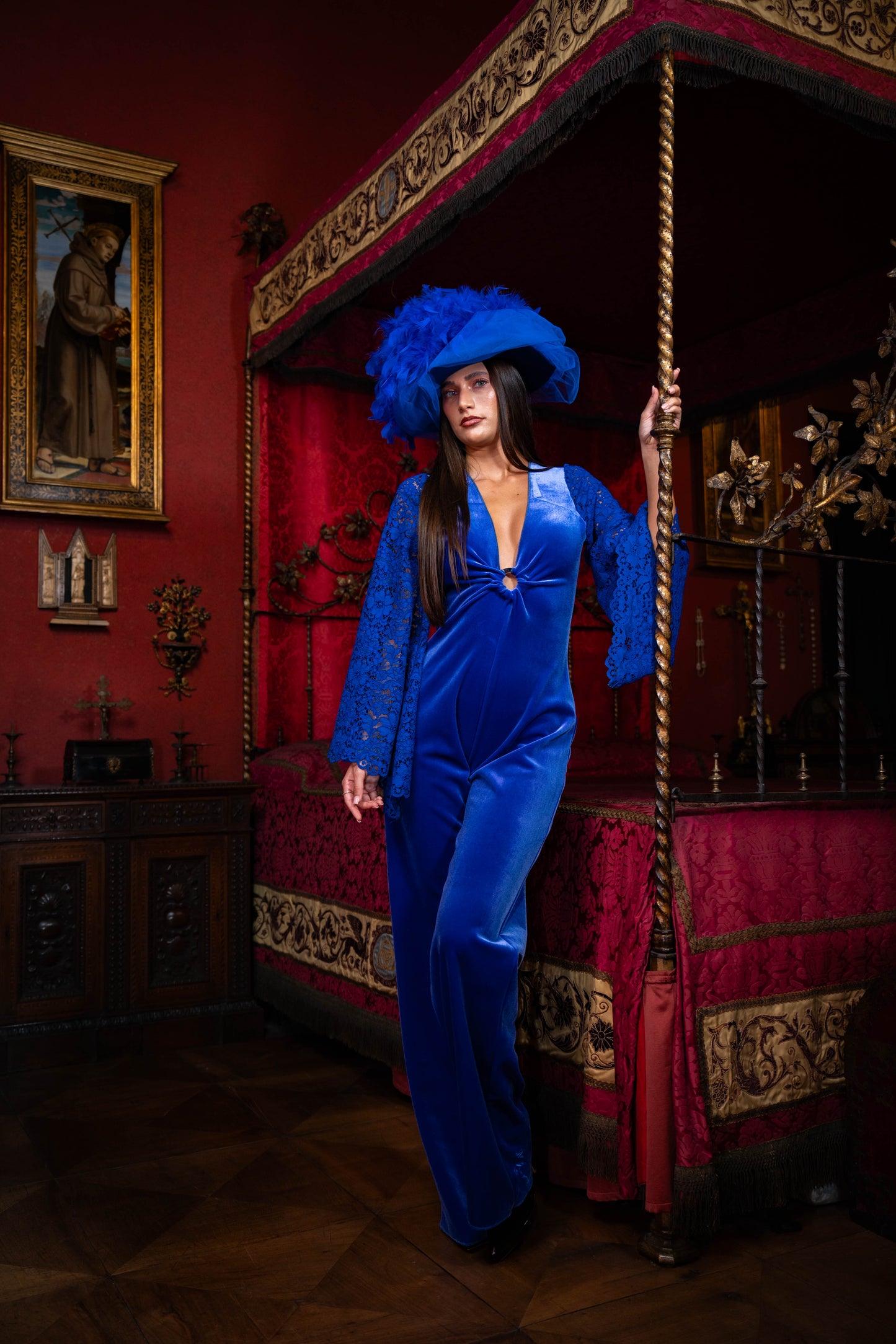 Abito Tuta Angelica Blu Zaffiro – Jumpsuit Couture    Collezione #AfterGattopardo