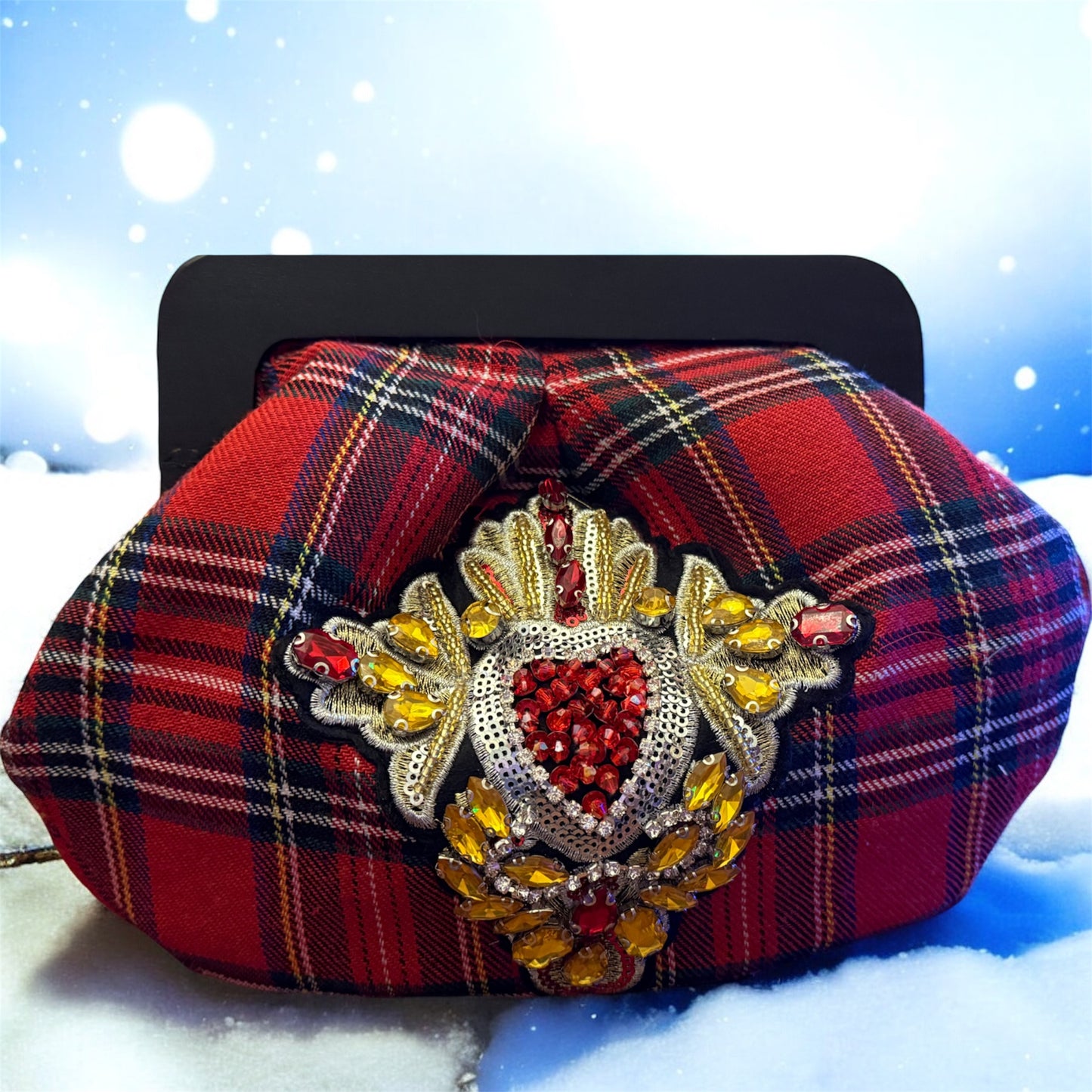 ClicClac bag Red Tartan – Festive Collection | JLAdore Couture