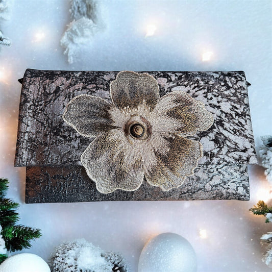 Pochette Jacquard “Fiore Barocco” – Festive Collection | JLAdore Couture